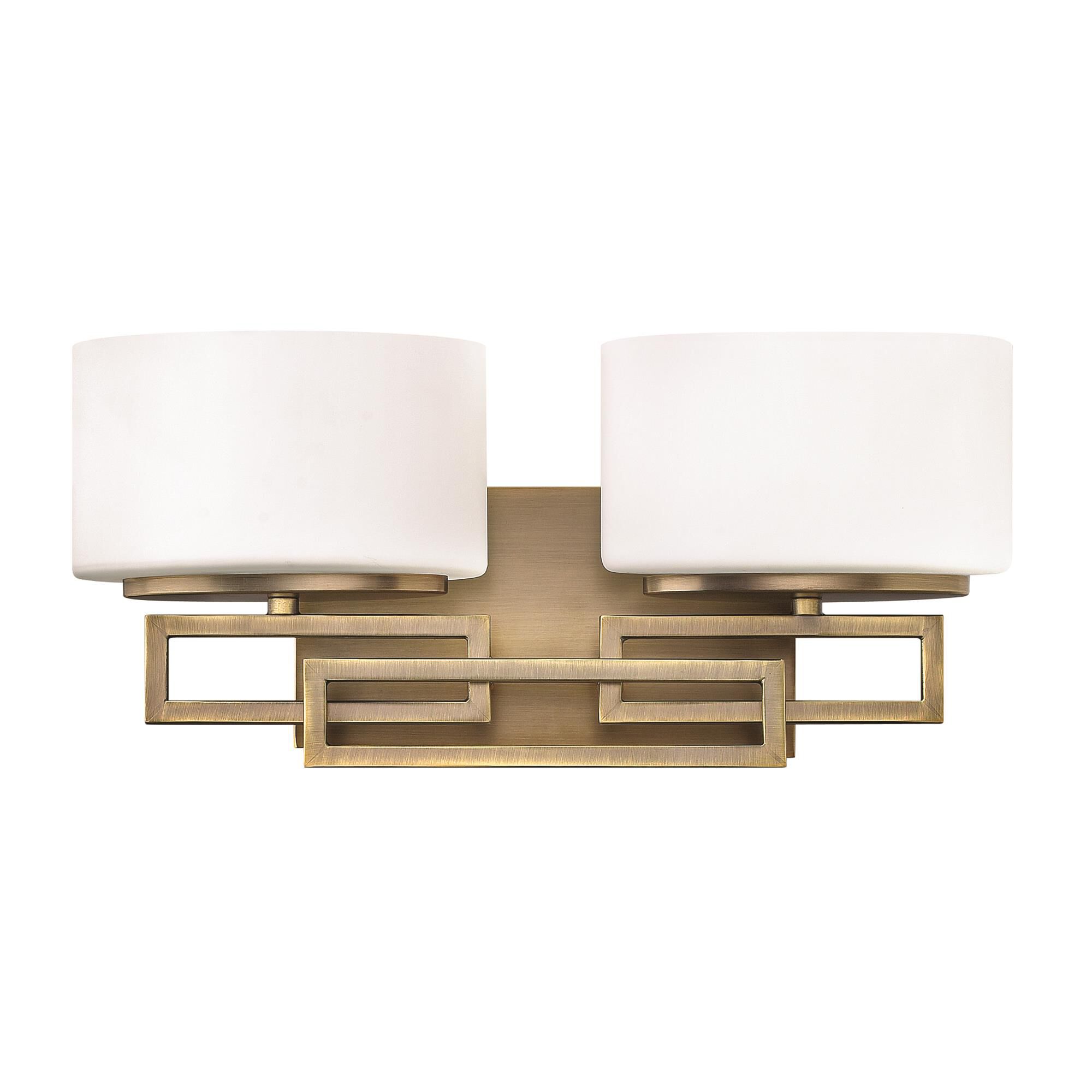 Shown in Brushed Bronze finish and Etched Opal glass